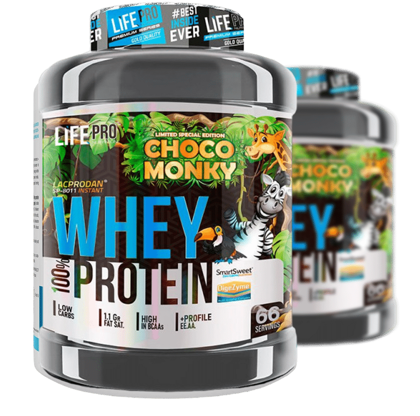 Proteína concentrada de suero de leche Choco Monky de Life Pro
